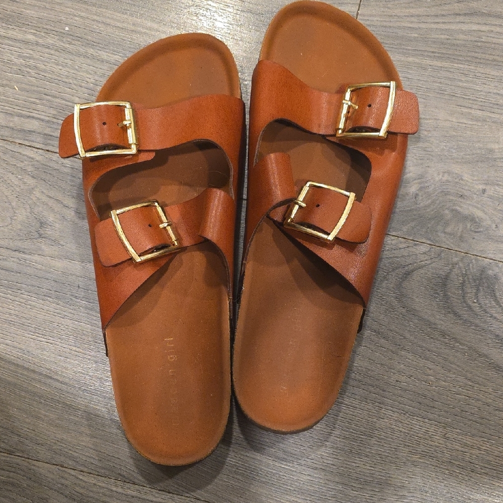 Madden Girl Brown Double Buckle Sandals
